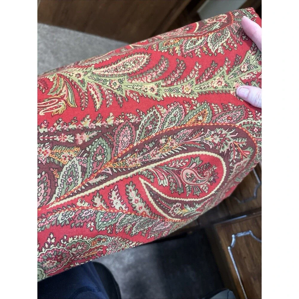 Pottery Barn Caroline Red Paisley Pillow Cover 24